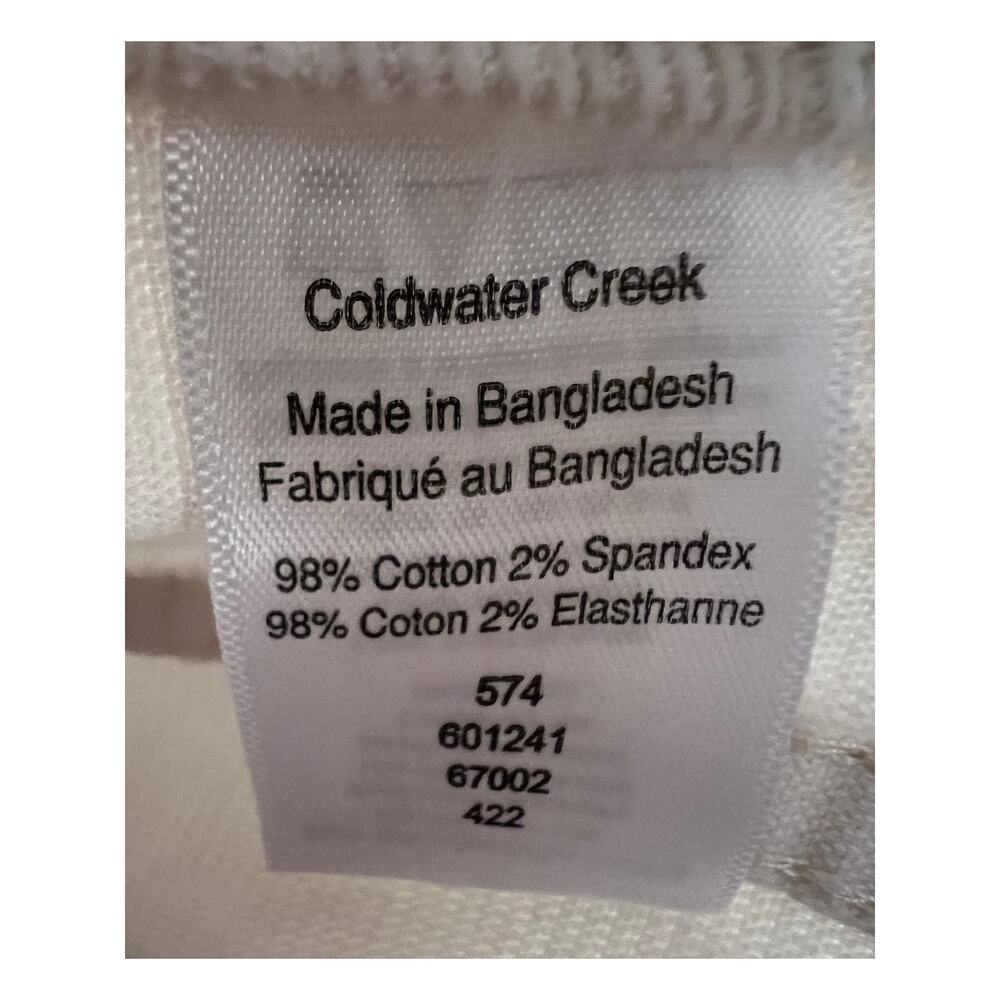 Coldwater Creek Wmns 12 Straight Leg Corduroy Stretch Trouser Pants Cream/Ivory - Picture 10 of 12
